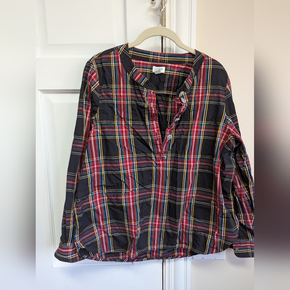 J. Crew Women's Plaid Blouse L